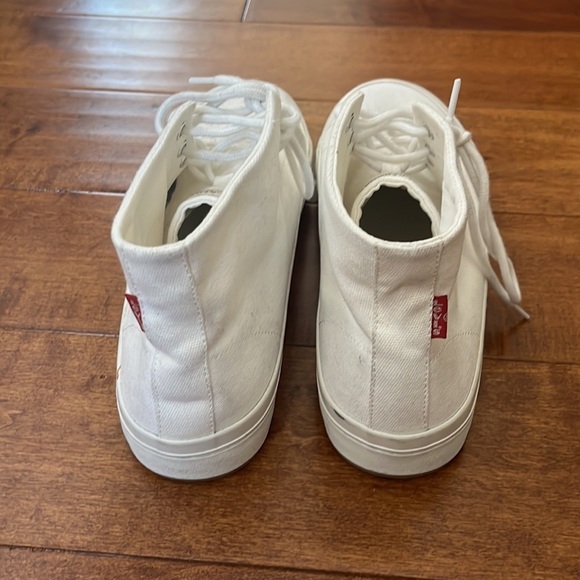 Levi's hi top canvas tab logo shoe in white Size 11 - Picture 5 of 10